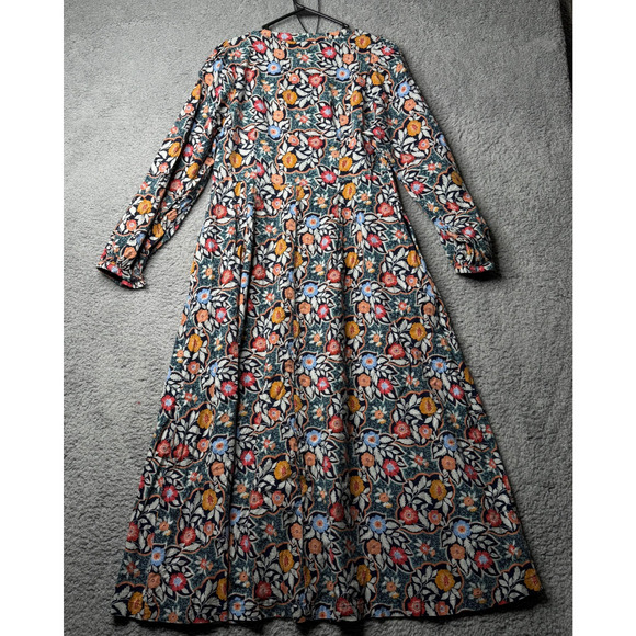 Universal Threads Dress Women's XL Blue Floral Long Sleeve Maxi - Picture 2 of 7